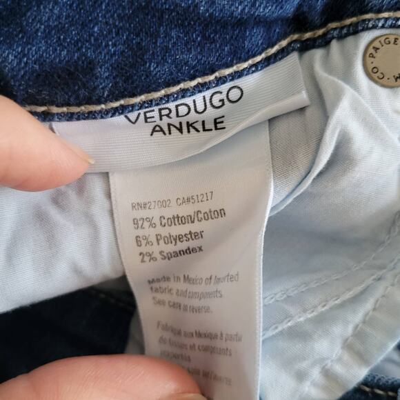 Paige Verdugo Ankle Jeans Queenie Destructed Mid Rise Torn Knee Women 28 - Picture 13 of 13